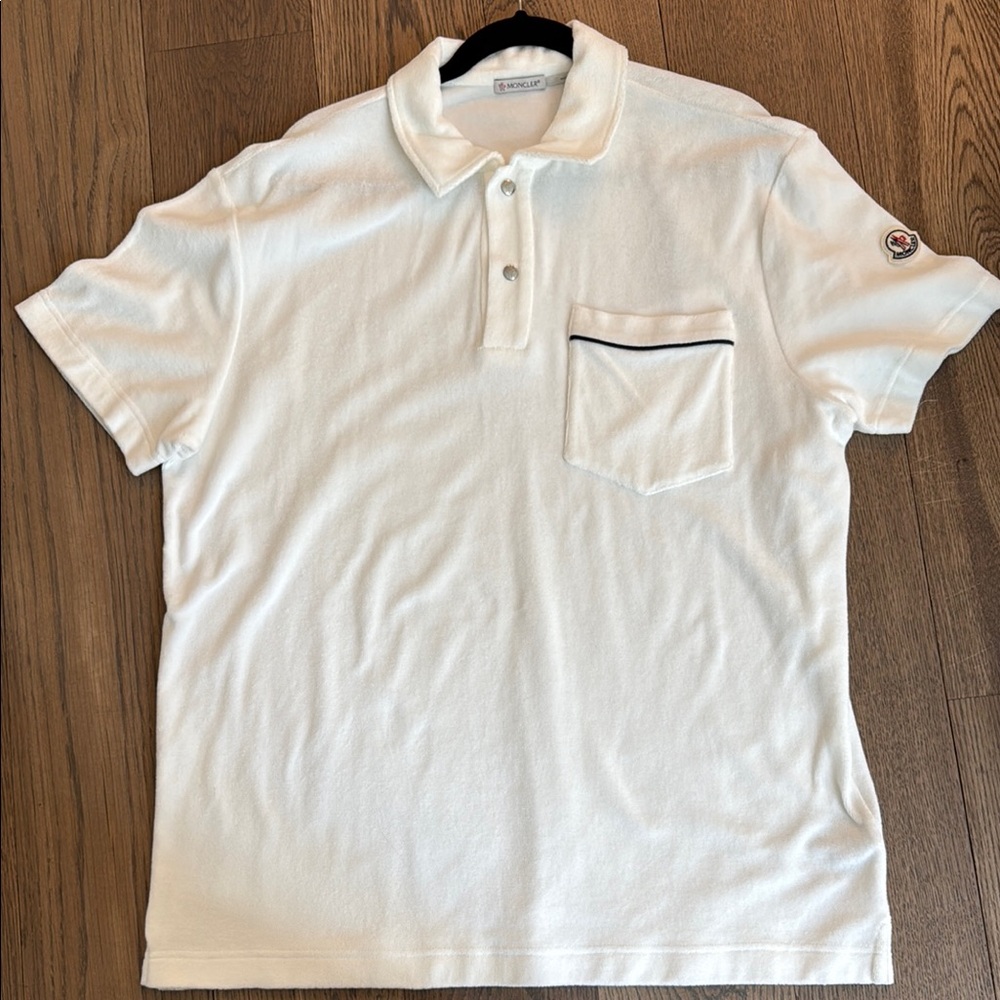 MONCLER BNWT Terry White Polo Shirt - Picture 2 of 5